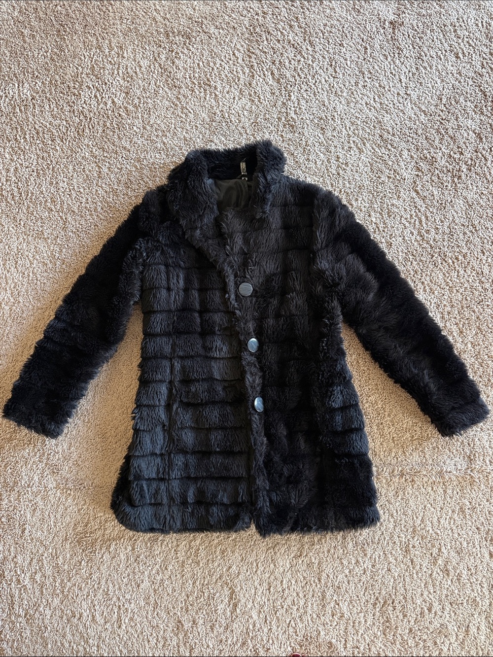 Womens Black Faux Fur Coat - Medium (UK 14)